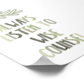 賢いポスターには聞常にセージグリーン ポスター (角)