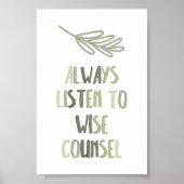 賢いポスターには聞常にセージグリーン ポスター (正面)