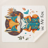 賢いミスター・キツネは彼の言う事に夢中読になった。パーソナライズ シェルパブランケット (正面(横))