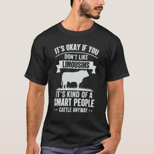 賢い人々 牛の牧場主 リムーザン種 Tシャツ (正面)