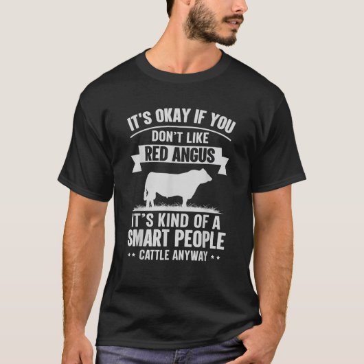 賢い人々 牛飼い 牛 赤アンガス種 Tシャツ (正面)