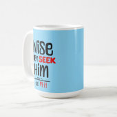 賢い人たちが彼を求める – そしてWi-Fi – マタイ2:1-2 コーヒーマグカップ (正面左)