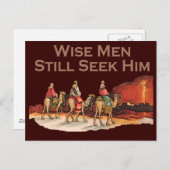 賢い人たちはまだ彼を探している、クリスマス シーズンポストカード (正面/裏面)