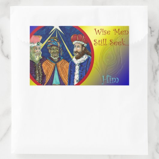 賢い人たちはまだ彼を求めている！ 長方形シール (バッグ)