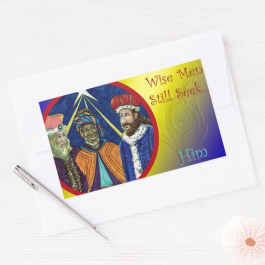 賢い人たちはまだ彼を求めている！ 長方形シール (封筒)