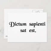 賢い人には一言で十分だ。 ポストカード (正面/裏面)