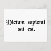 賢い人には一言で十分だ。 ポストカード (正面)
