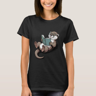 賢い人のための可愛いラッコの本の愛好家アート Tシャツ