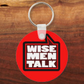 賢い人はグラフィックレッドのキーチェーンを話す キーホルダー (正面)