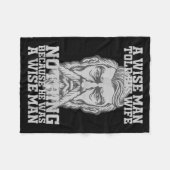 賢い人は妻が幼かったので何も言わなかった フリースブランケット (正面(横))