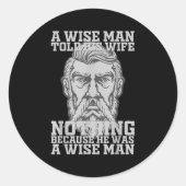 賢い人は妻が幼かったので何も言わなかった ラウンドシール (正面)