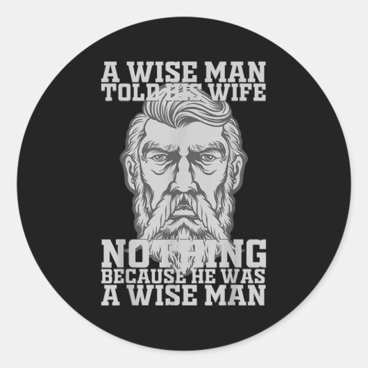 賢い人は妻が幼かったので何も言わなかった ラウンドシール (正面)