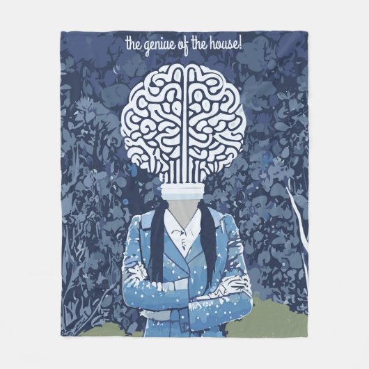賢い人 フリースブランケット (正面)