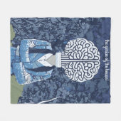 賢い人 フリースブランケット (正面(横))