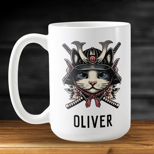 賢い侍戦士猫 コーヒーマグカップ