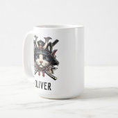 賢い侍戦士猫 コーヒーマグカップ (正面左)
