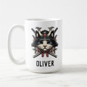 賢い侍戦士猫 コーヒーマグカップ (左)