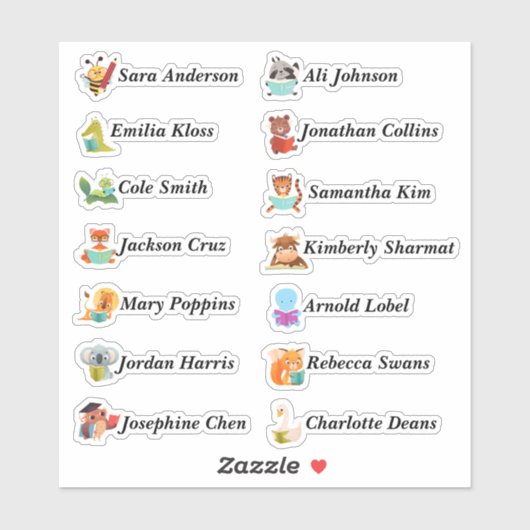 賢い動物のカスタム複数の名前のシール シール (シート)