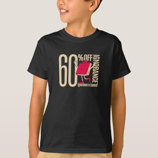 賢い反無知メッセージ キッズTシャツ Tシャツ (正面)