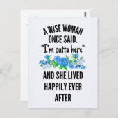 賢い女が「私はここから出て来た。 ポストカード (正面/裏面)