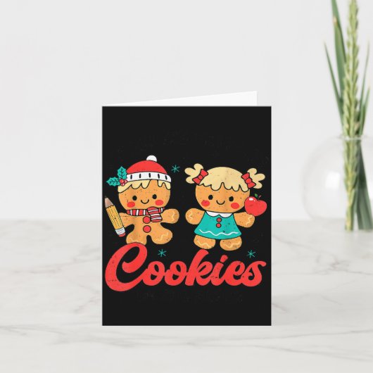 賢い子のお菓子教師 かわいいジンジャーブレッド教師 カード (正面)
