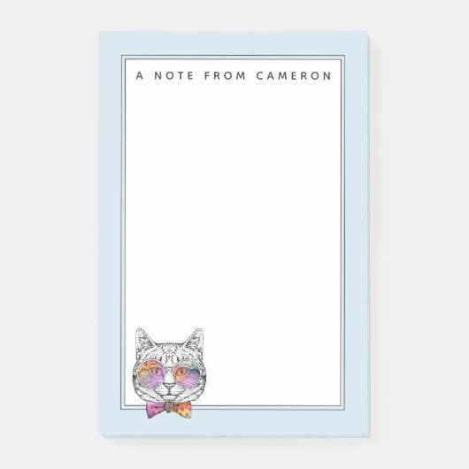 賢い子猫Kat |はあなたの名前を加えます ポストイット (正面)