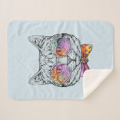 賢い子猫Kat シェルパブランケット (正面(横))