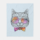 賢い子猫Kat フリースブランケット (正面)