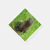 賢い川のオッター スタンダードカクテルナプキン (角)