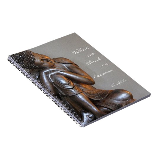 賢い引用文の平和な銀製の仏 ノートブック (右側)