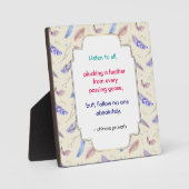 賢い感動的やる気を起こさせる中国の諺 フォトプラーク (正面)