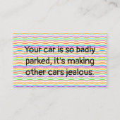 賢い機知に富んだ悪い駐車場 コーリングカード (正面)