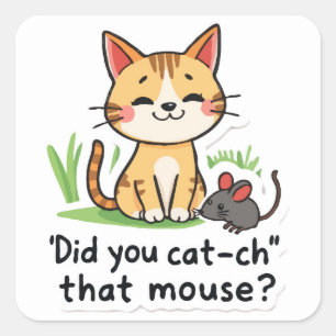 賢い猫捕獲用マウスおもしろい – かわいい スクエアシール