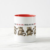 賢い猿のユーモア マグカップ (中央)