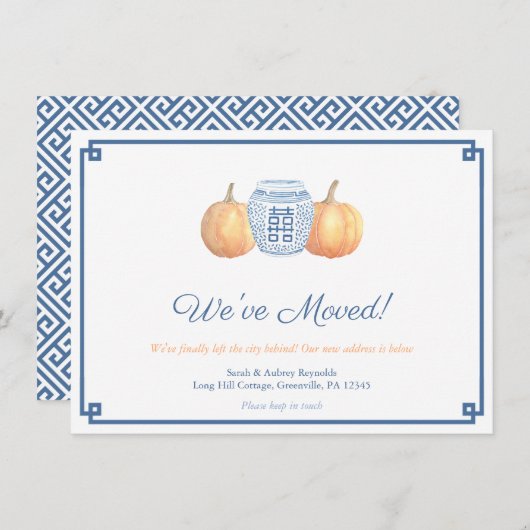 賢い秋のポンプキン 住所変更 案内状 (正面/裏面)