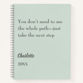 賢い緑のインスピレーションを与える目標の引用 ノートブック (正面)