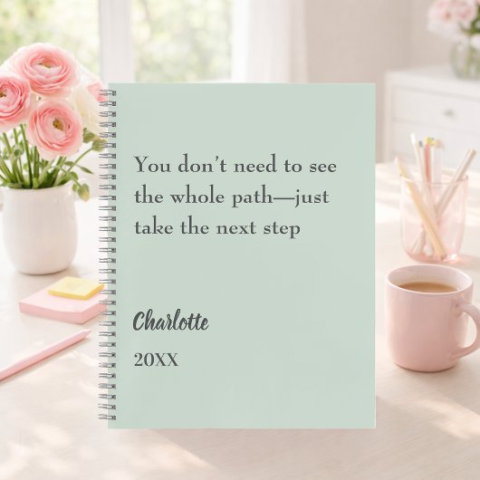 賢い緑のインスピレーション目標名言 ノートブック