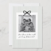 賢い緑のストライプでゴッドペアレントを提案 招待状 (正面)