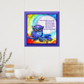 賢い老フクロウボーダー ポスター (キッチン)