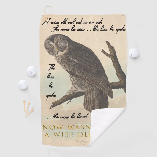 賢い老フクロウ ゴルフタオル (インサイチュ)