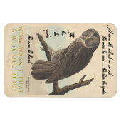 賢い老フクロウ マグネット (横)