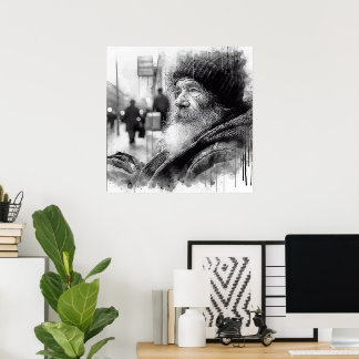 賢い老人の絵 ポスター