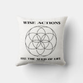 賢い行為は生命神聖な幾何学の種です クッション (裏面)