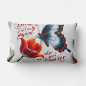 賢い言葉を使った蝶 ランバークッション (正面)