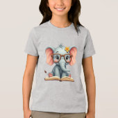 賢い赤ちゃん象 トライブレンドTシャツ (正面)