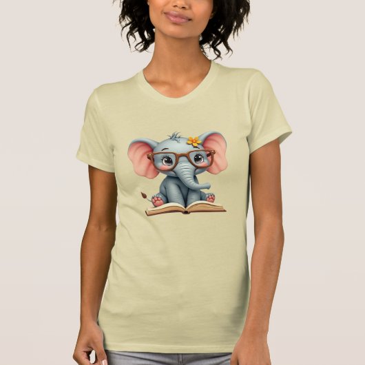 賢い赤ちゃん象 Tシャツ (正面)