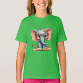賢い赤ちゃん象 Tシャツ (正面)