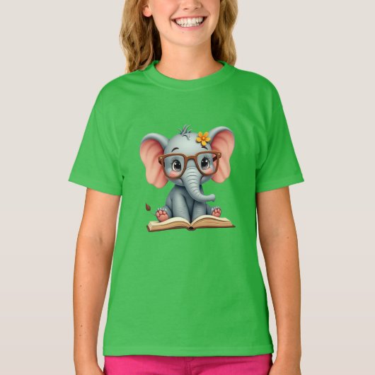 賢い赤ちゃん象 Tシャツ (正面)