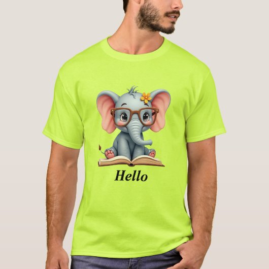 賢い赤ちゃん象 Tシャツ (正面)