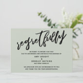 賢い選択、結婚式中止のお詫びカード 手書きでキャンセル 招待状 (スタンド正面)